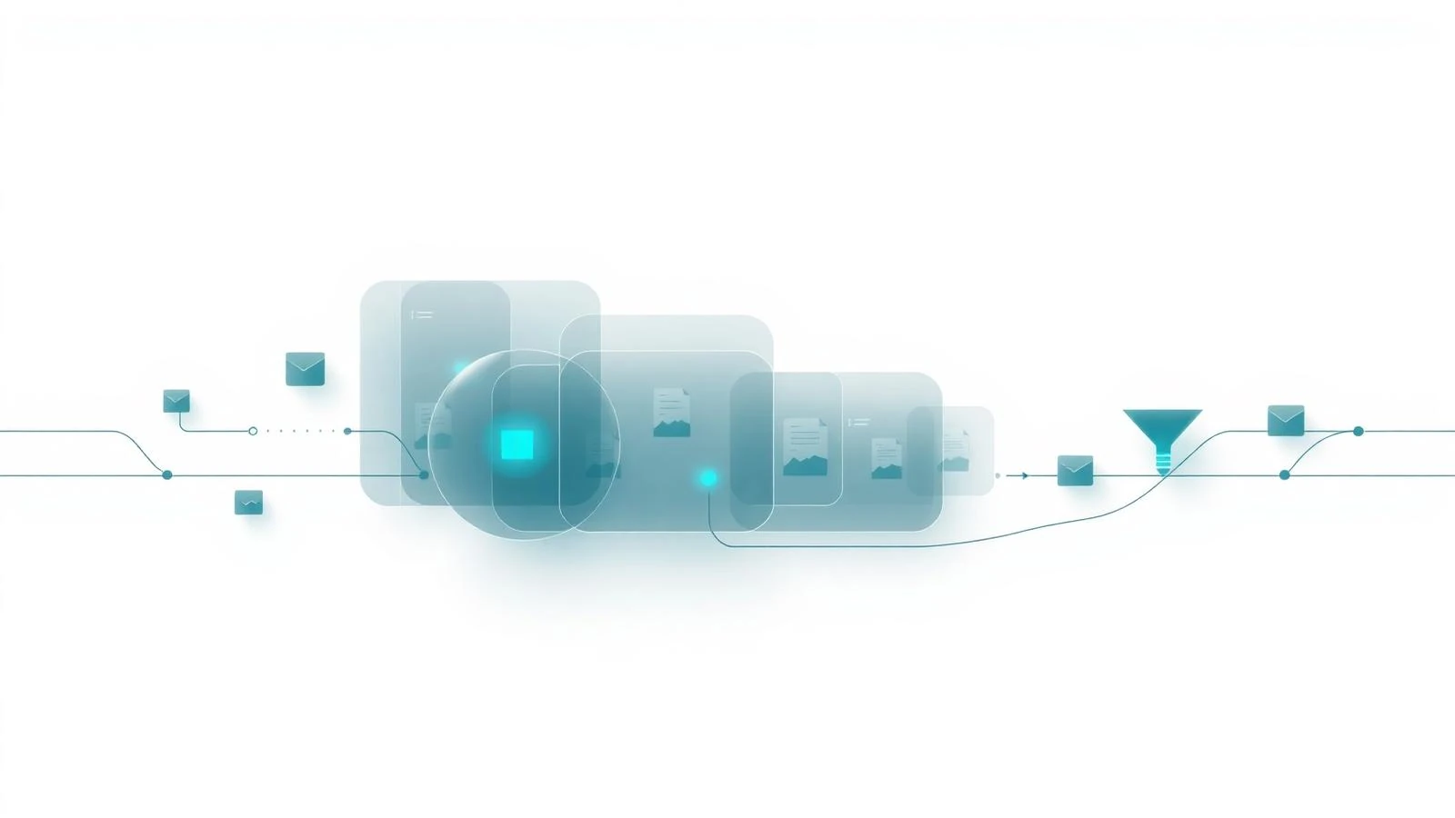 Illustration av en AI-agent som kopplar ihop system och uppgifter