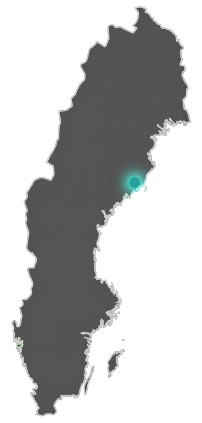 Karta över Sverige med Umeå markerat, där FigFlows har sitt huvudkontor